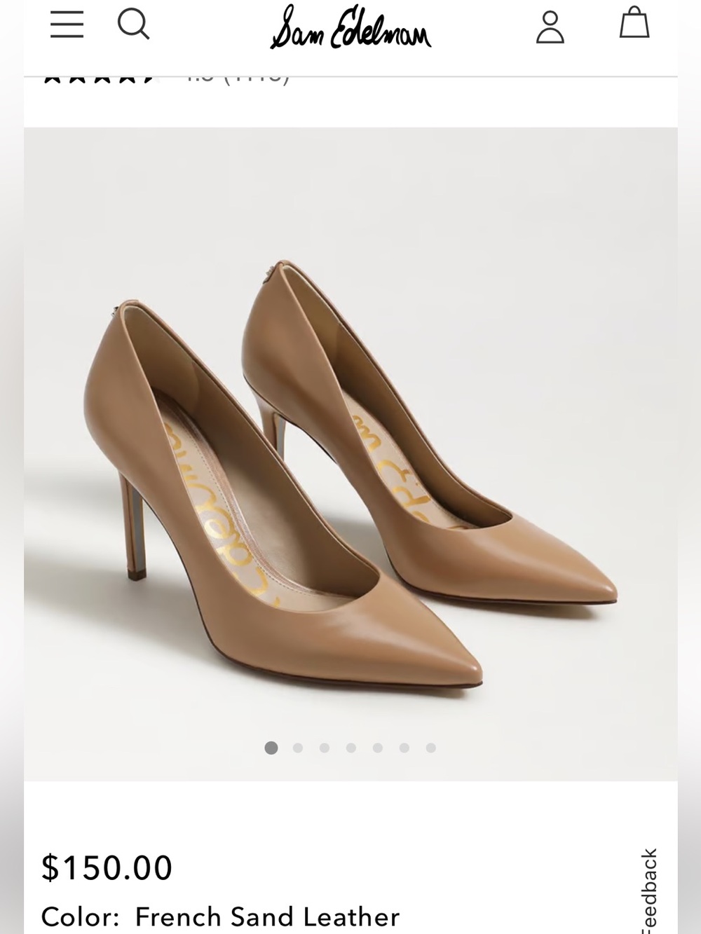 Sam Edelman Leather Pointed-Toe Stiletto Pumps in French Sand